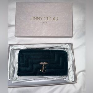 Jimmy Choo Avenue Velvet Wallet on Chain